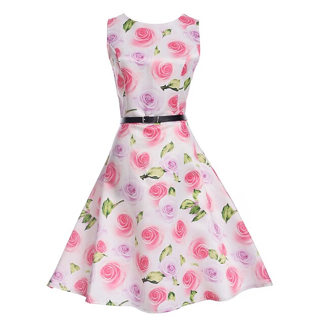  Girls' Sleeveless 3D Printed Graphic Dresses Floral Polyester Dress Summer Spring Kids Daily Holiday Going out Print