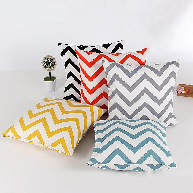  1 pcs Chenille Pillow Case, Striped Geometric Modern Contemporary Traditional / Classic