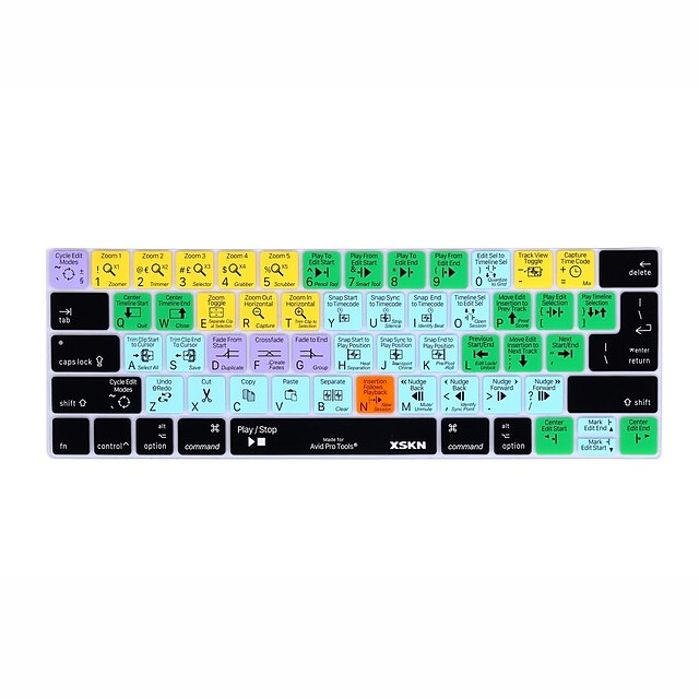  xskn® pro tools ávidos atalho teclado pele de silicone para 2016 novo MacBook Pro de 13,3 / 15,4 com retina barra de toque (US / layout