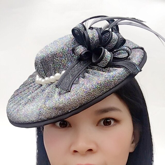  Tyll / Oäkta pärla / Nät fascinators / hattar med 1 Bröllop / Speciellt Tillfälle / Casual Hårbonad