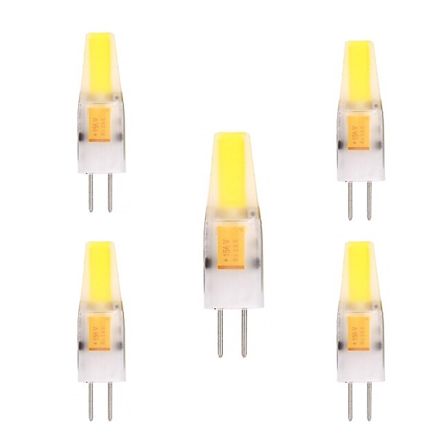  5pcs 2 W LED-lampor med G-sockel 150-200 lm G4 T 1 LED-pärlor COB Dekorativ Varmvit Kallvit 12-24 V 12 V / 5 st / RoHs