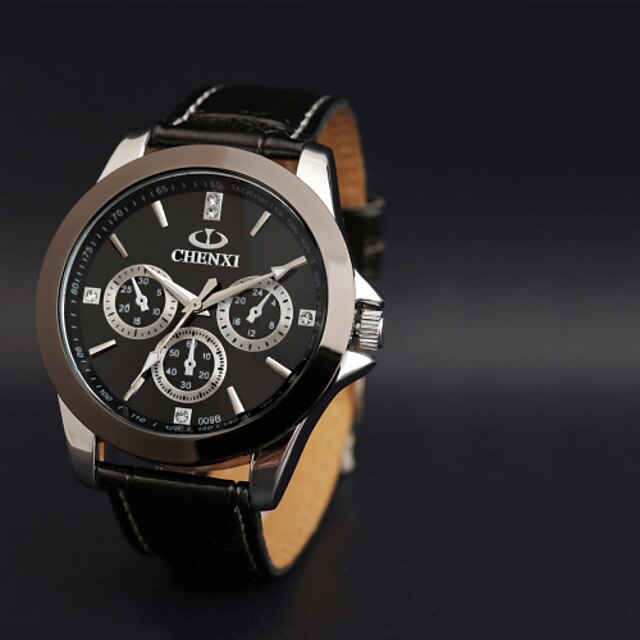  CHENXI® Men's Wrist Watch Quartz Japanese Quartz Casual Watch Leather Band Analog Charm Black - White Black