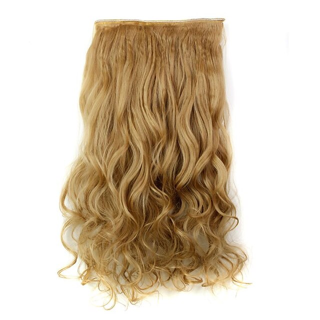  Kawałek włosów Curly Falowana Klasyczny Włosie synetyczne Przedłużanie włosów Clip In Codzienny