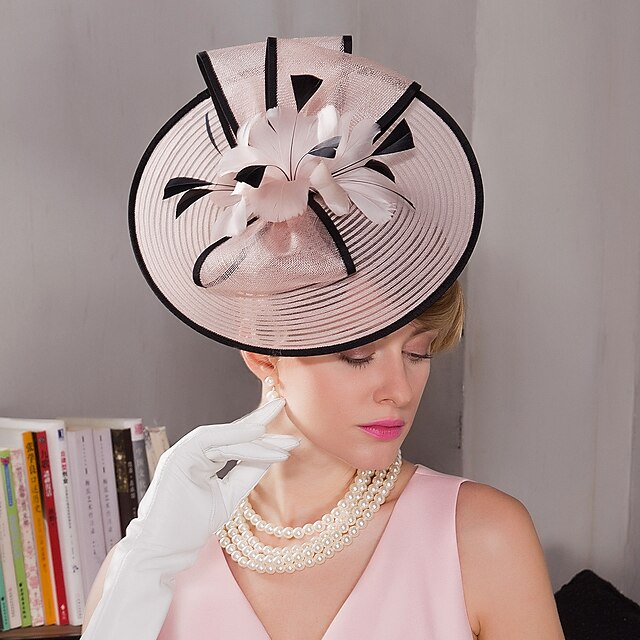  fascinators hoed Hoofdkleding Veer Schotel Hoed Bruiloft Melbourne Cup Met Bloemen Helm Hoofddeksels