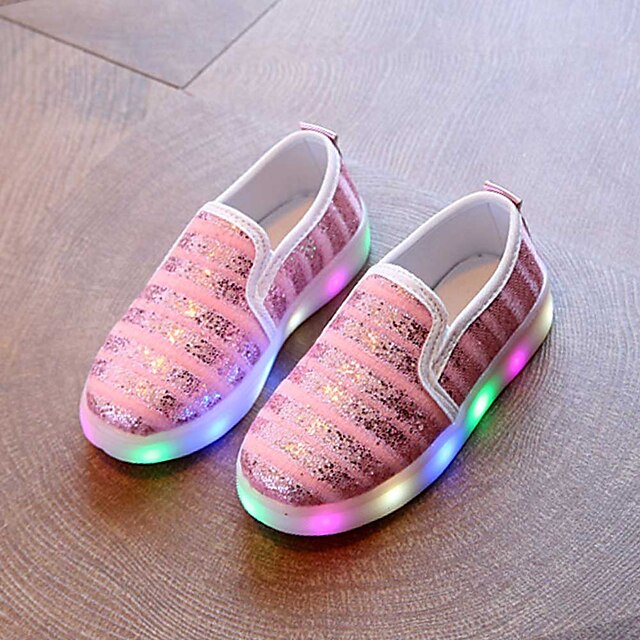 Shoes Canvas Summer Comfort / First Walkers / Light Up Shoes Sneakers Walking Shoes LED for Gold / White / Pink