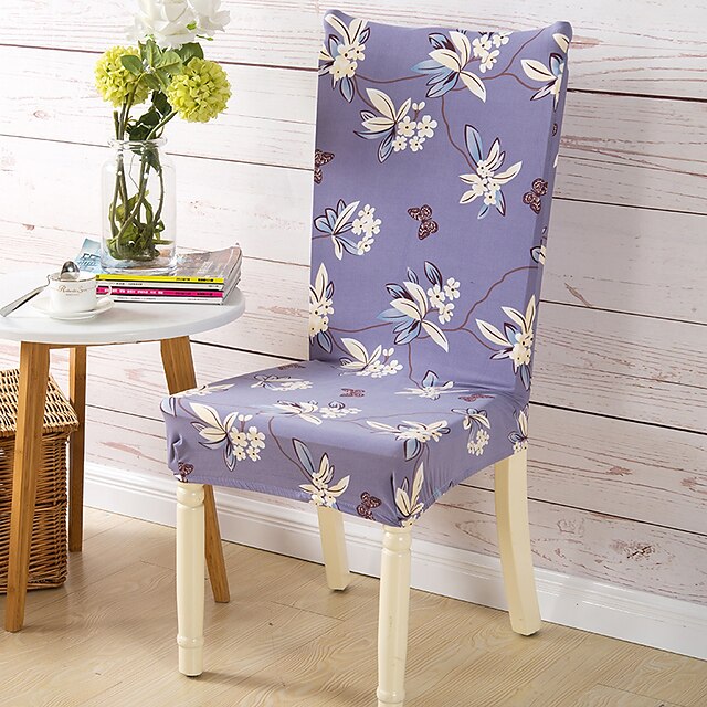  Country Polyester Chair Cover, Form Fit Floral / Botanical Print Slipcovers