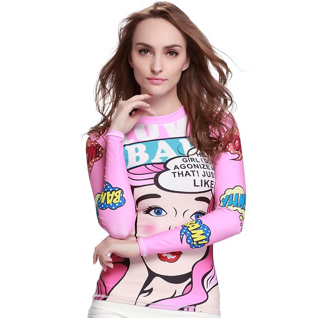 SBART Women's Diving Rash Guard Chinlon Long Sleeve Swimwear Beach Wear