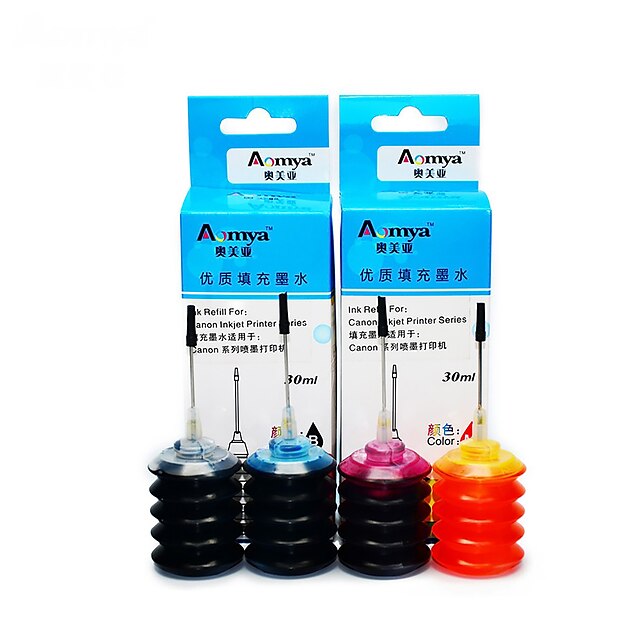  hp 802 ink refill blæk 10.001.050 en pakke med 4 kasser, hver boks forskellige farver, sort, blå, rød, gul