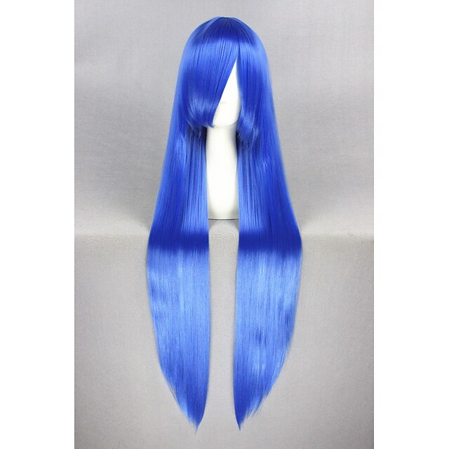  Parrucche sintetiche / Parrucche per travestimenti Liscio Capelli sintetici Blu Parrucca Per donna Lungo Senza tappo
