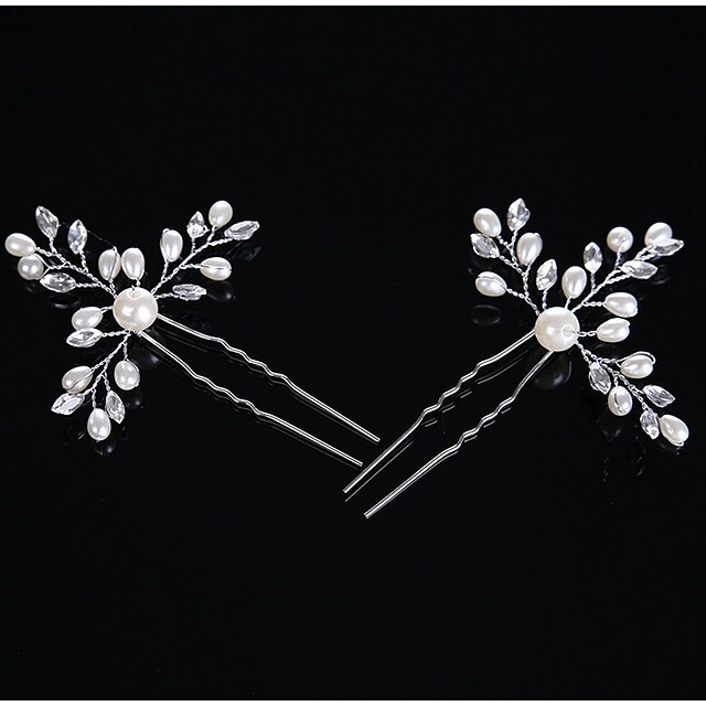  Pearl / Crystal / Alloy Hair Clip / Hair Stick / Hair Pin with 1 Wedding / Special Occasion / Casual Headpiece