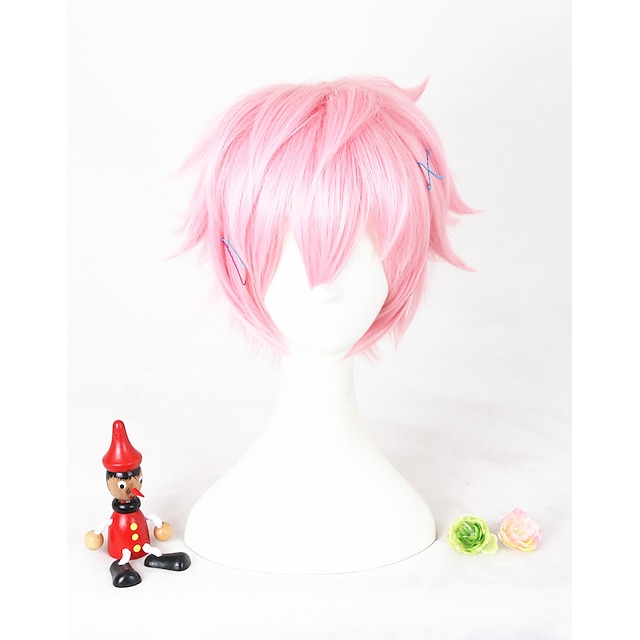  corto rosa la animación kisaragi koi sintético 12 pulgadas anime cosplay peluca de pelo cs 297b halloween