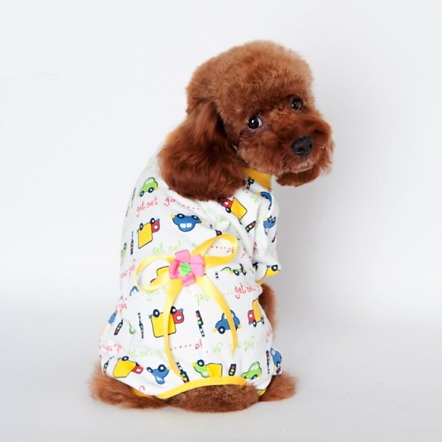  Kot Psy T-shirt Piżama Kreskówki Codzienne Ubrania dla psów Ubrania dla szczeniąt Stroje dla psów Żółty Niebieski Różowy Kostium dla dziewczynki i chłopca Bawełna S M L XL XXL