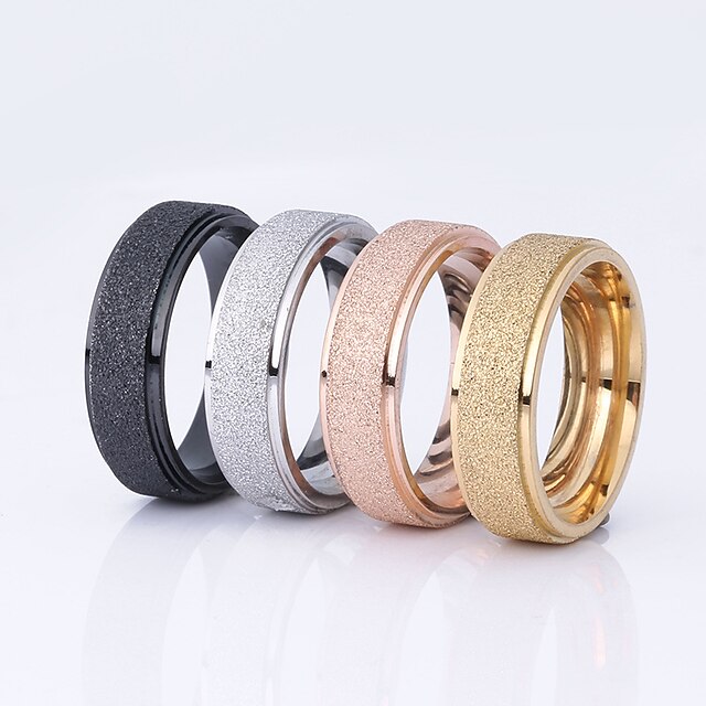  Couple Rings Band Ring For Women's Party Wedding Special Occasion Stainless Steel Titanium Steel Gold Plated Friendship