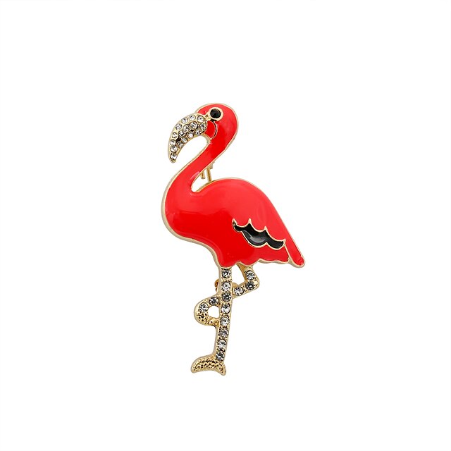  Damen Broschen Vogel Tier Luxus Modisch nette Art Euramerican Strass Diamantimitate Brosche Schmuck Gelb Rot Für Hochzeit Party Besondere Anlässe Alltag Normal