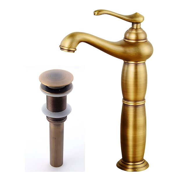  Bathroom Sink Faucet - Standard Antique Copper Centerset Single Handle One HoleBath Taps