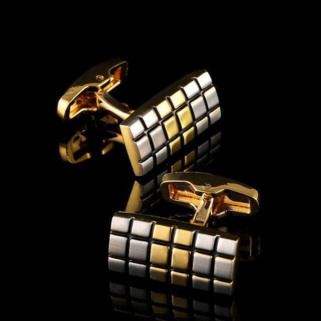  Cufflinks Pattern Classic Gift Boxes & Bags Fashion Brooch Jewelry Golden For Party Business / Ceremony / Wedding