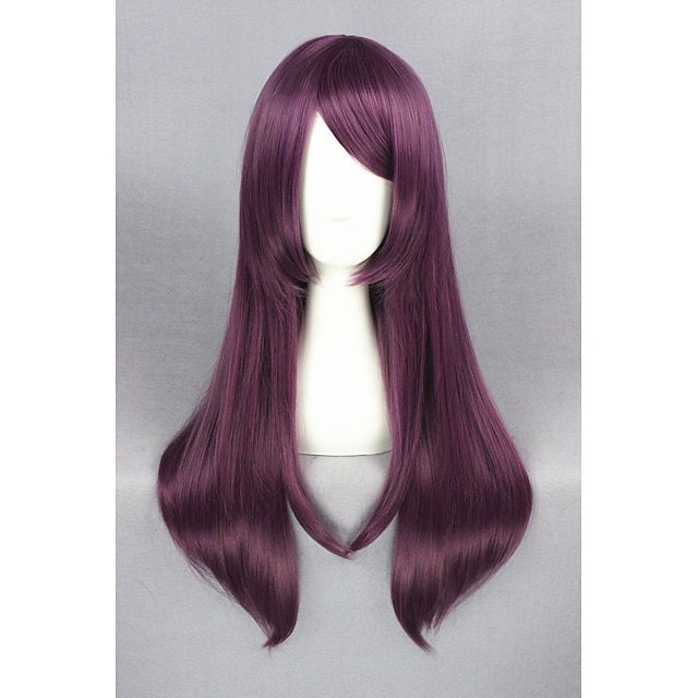  Cosplay Costume Wig Synthetic Wig Straight Straight Wig Medium Length Purple Synthetic Hair Purple