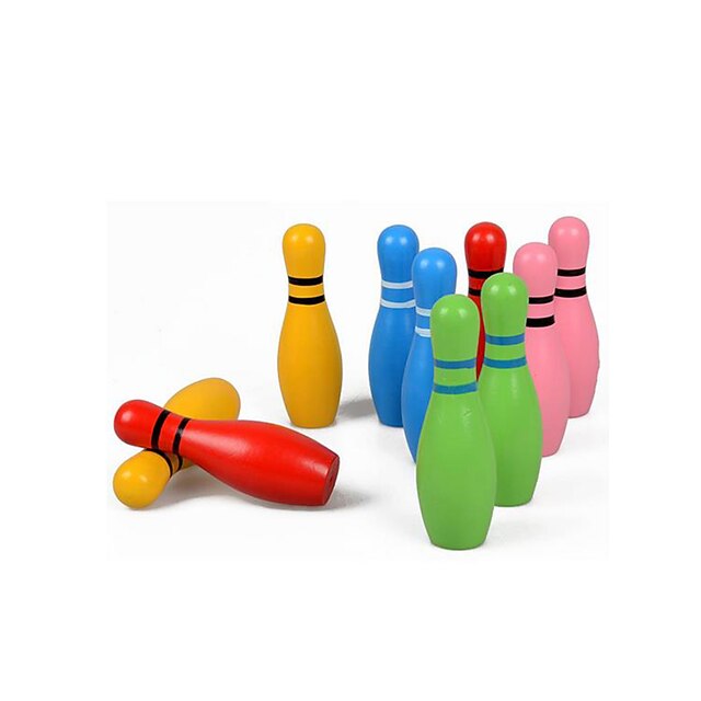  Pelotas Puzzles de Madera Bolos de juguete Juguetes de fitness Juegos de raqueta Juguete Educativo Ecológica Colorido De madera Para Niños Chico Chica