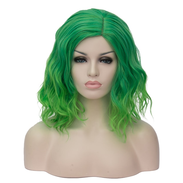  Synthetic Wig Wig Short Green Synthetic Hair Women's Ombre