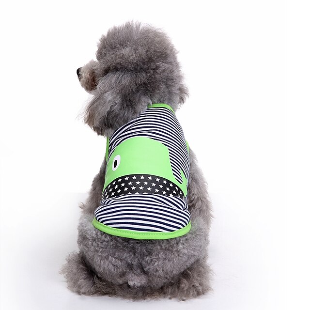  قط كلب سترة ملابس الكلاب أخضر أزرق كوستيوم قطن مخطط كاجوال / يومي موضة XS S M L XL XXL