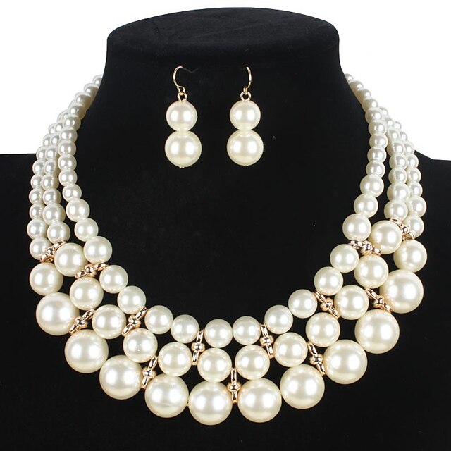  Women's Jewelry Set - Pearl Euramerican Include White For Wedding / Party / Special Occasion