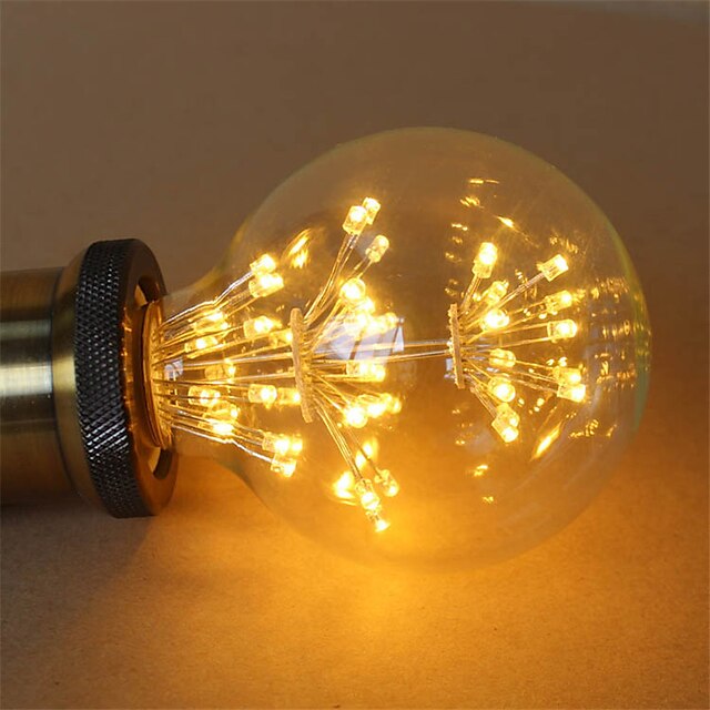  1pc 3 W LED Filament Bulbs 200 lm E26 / E27 G95 47 LED Beads COB Decorative Starry Warm White 85-265 V / RoHS