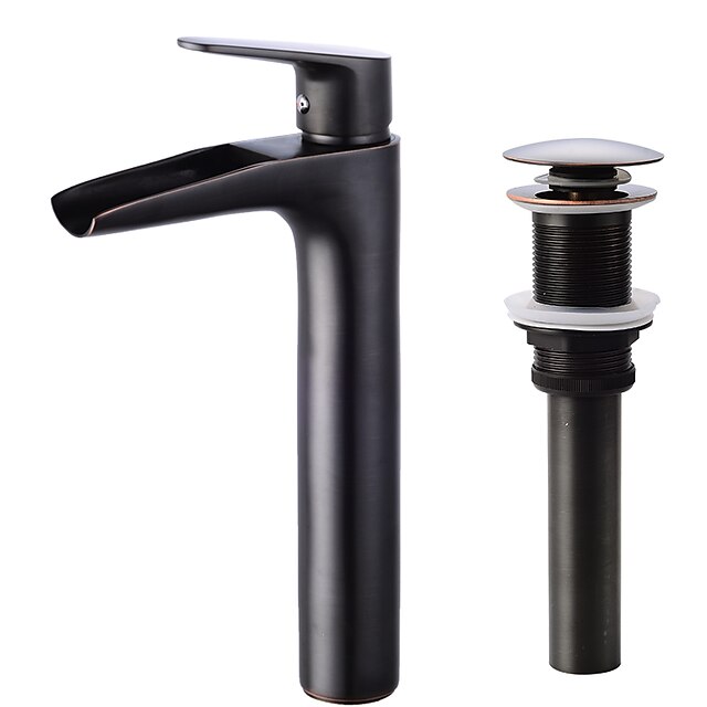  Faucet Set - Waterfall Oil-rubbed Bronze Centerset Single Handle One HoleBath Taps