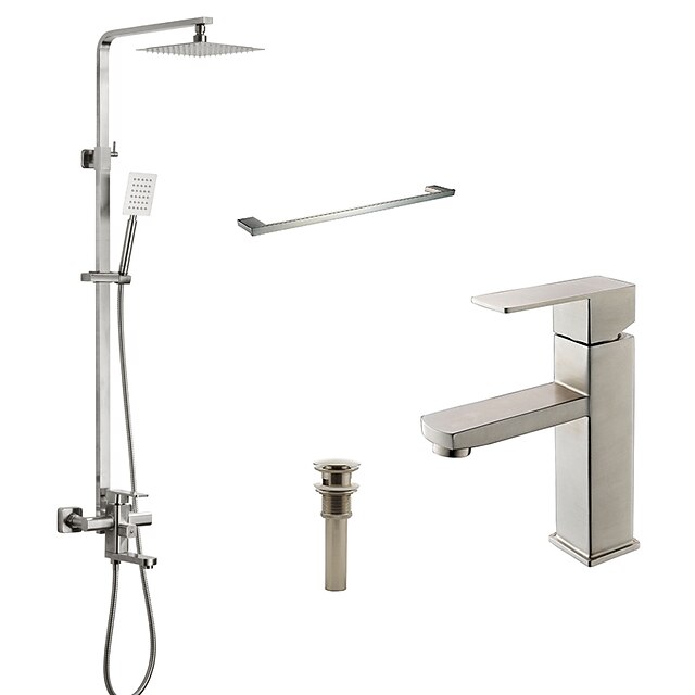 Grifo de ducha - Moderno Níquel Cepillado Bañera y ducha Válvula