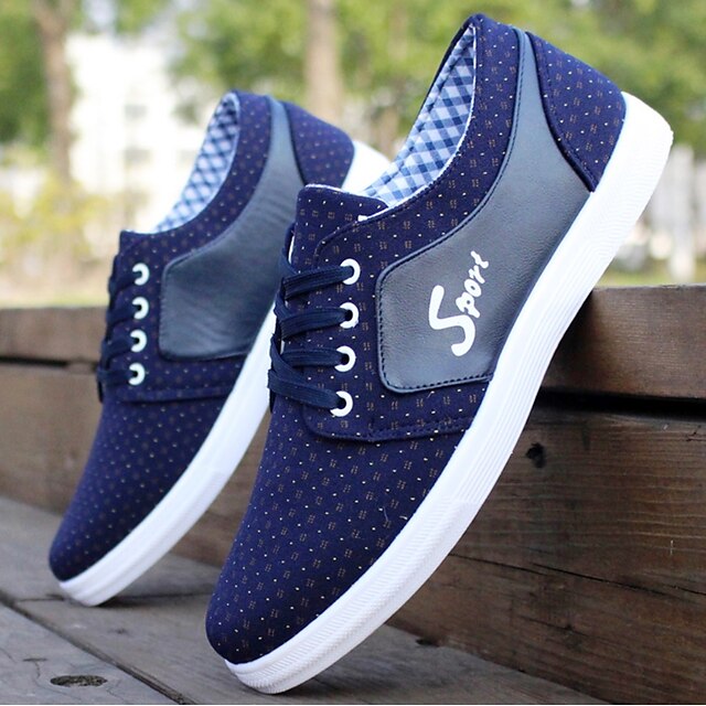  Men's Shoes Canvas Spring / Summer Comfort Sneakers Black / Blue / Burgundy