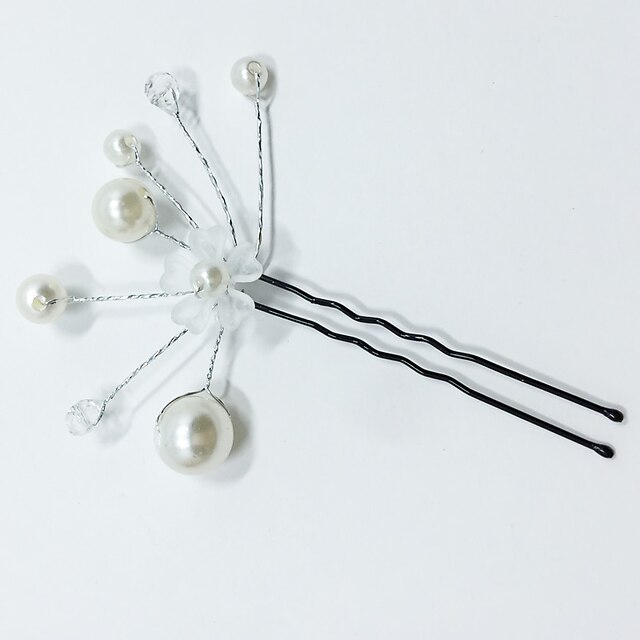  Imitation Pearl / Acrylic Headwear / Hair Clip / Hair Tool with Floral 1pc Wedding / Special Occasion / Outdoor Headpiece / Hair Pin