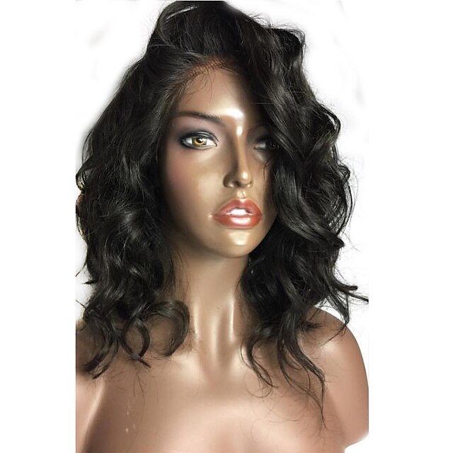  Human Hair Glueless Lace Front Lace Front Wig style Loose Wave Wig 150% Density Natural Hairline African American Wig 100% Hand Tied Women's Short Medium Length Human Hair Lace Wig ELVA HAIR