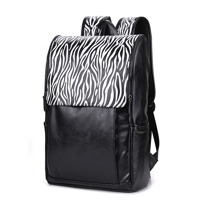  Herrn Taschen PU Rucksack Solide Schwarz