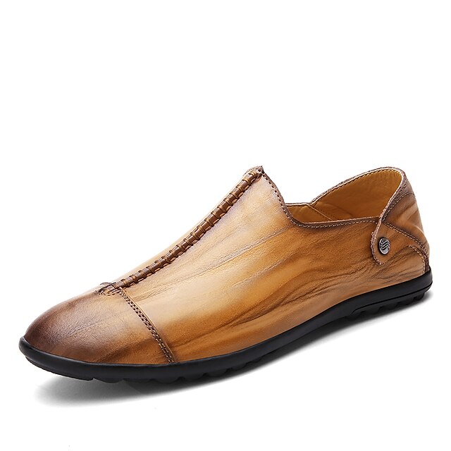  Homens Couro Sintético Primavera / Outono Conforto Mocassins e Slip-Ons Preto / Castanho Claro / Castanho Escuro