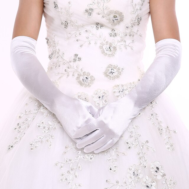  Spandex / Cotton Wrist Length / Opera Length Glove Charm / Stylish / Bridal Gloves With Embroidery / Solid