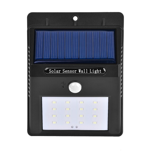  1.5 W Focos de LED Impermeável / Sensor / Sensor infravermelho Branco Natural Iluminação Externa 16 Contas LED