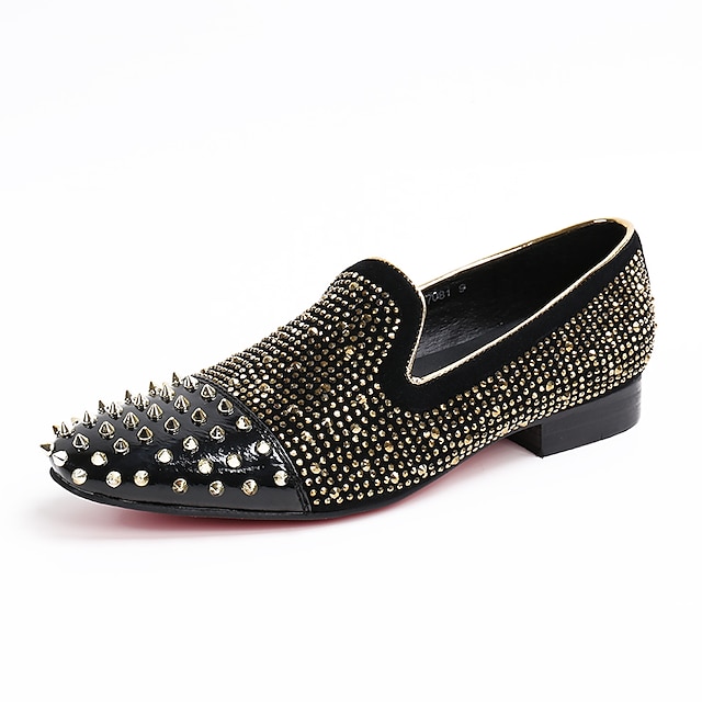  Men's Loafers & Slip-Ons Spring/Club Shoes/Novelty/Cowhide/Suede/Party & Evening /Rhinestone Rivet