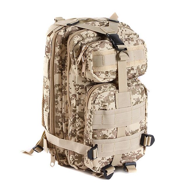  25 L Commuter Backpack Waterproof Wearable Multifunctional Shockproof Outdoor Camping / Hiking Leisure Sports Traveling Camouflage Brown