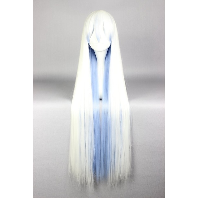  Synthetische Perücken / Perücken Damen Glatt Weiß Synthetische Haare Weiß Perücke Sehr lang Kappenlos Weiß hairjoy