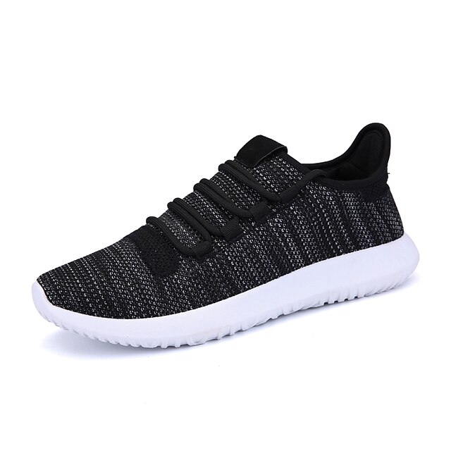  Men's Tulle Spring / Fall Comfort Sneakers Walking Shoes Black / White / Khaki / Athletic / Lace-up