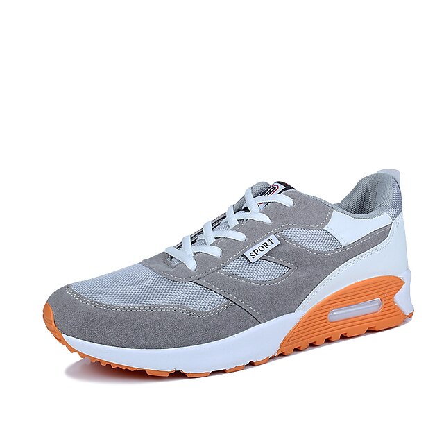  Men's Shoes PU Spring Summer Comfort Sneakers Lace-up For Casual Outdoor Office & Career Gray Blue Black/White Black/Red