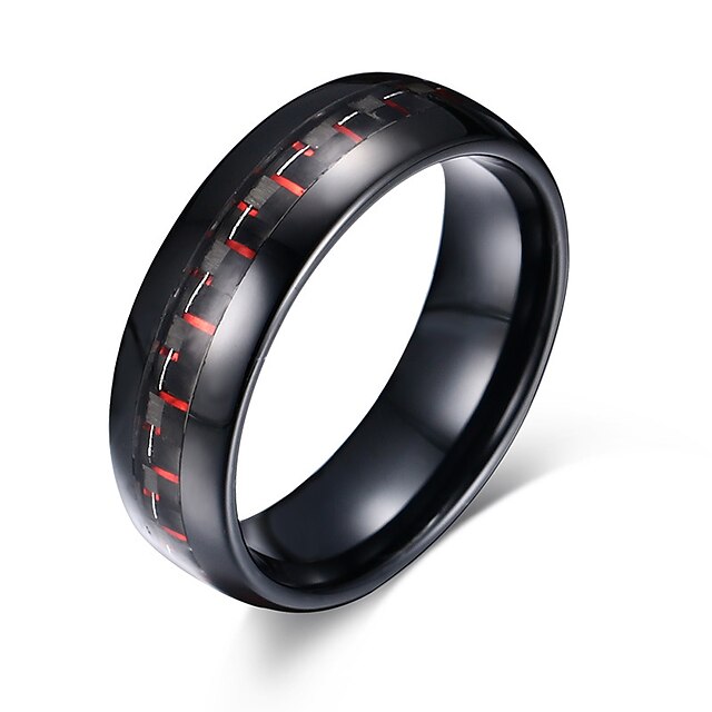  Men's Ring Black Stainless Steel Tungsten Steel Round Circle Geometric Personalized Basic Simple Style Party Anniversary Jewelry