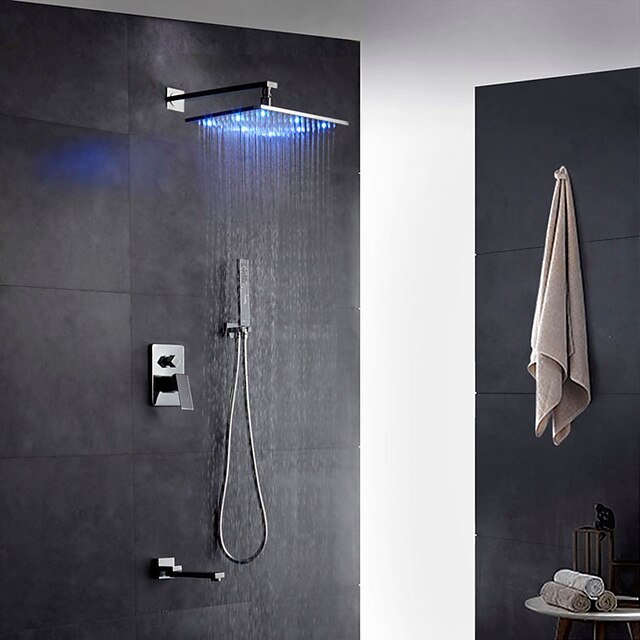  Zuhany csaptelep Készlet - LED Kihúzható kézi permetező csap Zuhany 