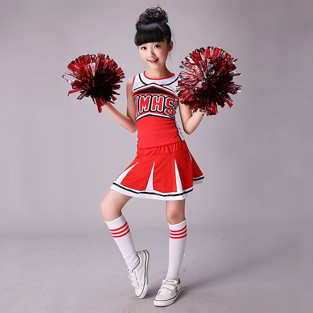  Cheerleader Costumes أزياء أداء قطن / سباندكس ربط بدون كم ارتفاع عال بلايز / الالتفاف