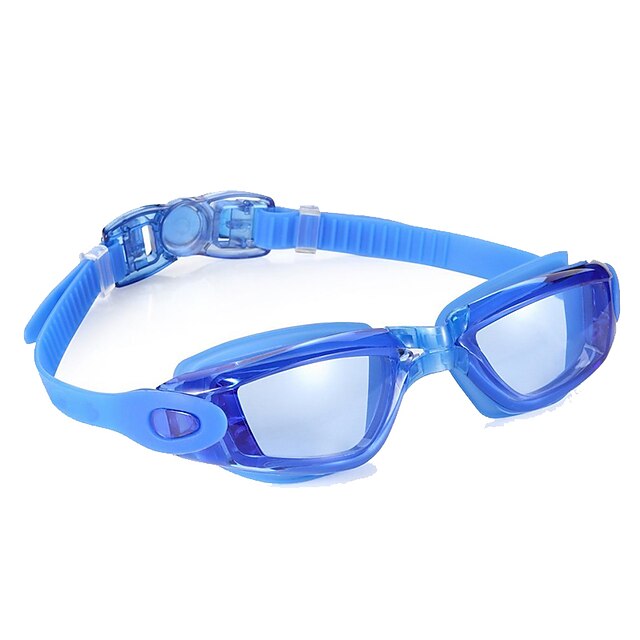  משקפי שחייה עמיד למים / נגד ערפל / גודל מתכוונן ג'ל סיליקה PC שחור / כחול אפור בהיר / כחול בהיר