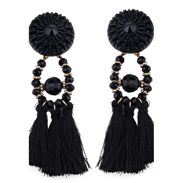  Women's Drop Earrings Tassel Fringe Chandelier Ladies Bohemian Fashion Euramerican Boho Earrings Jewelry Black / Purple / Yellow For Party Daily