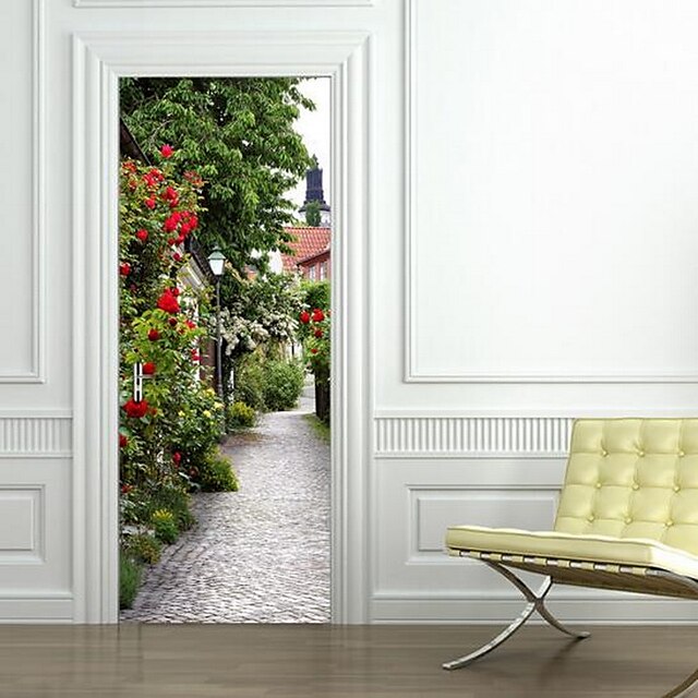  Landscape Wall Stickers 3D Wall Stickers Door Stickers, Vinyl Home Decoration Wall Decal Wall Decoration 1pc