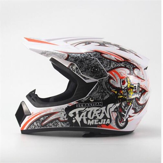  AHP 225 Motorcycle Motocross Helmet Adults Off-Road Helmet Full Face Racing Style Damping / Durable Fluorescent White