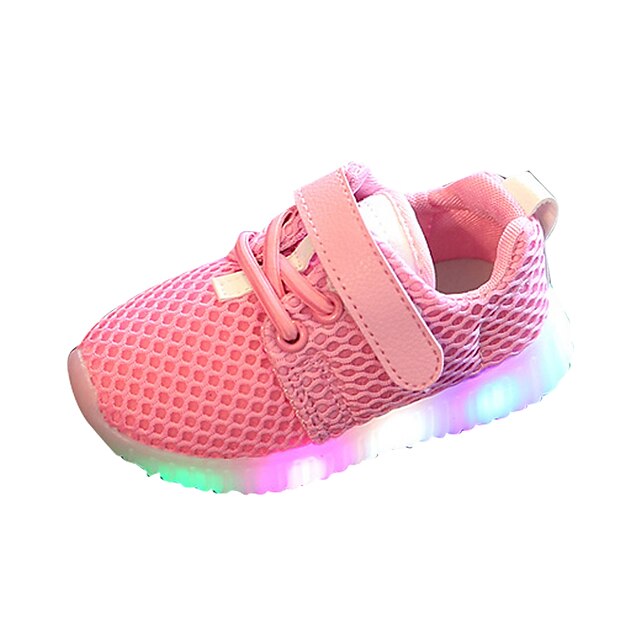  Da ragazzo Scarpe PU (Poliuretano) Primavera Estate Comoda scarpe da ginnastica Lacci LED Per Sportivo Casual Bianco Nero Rosa