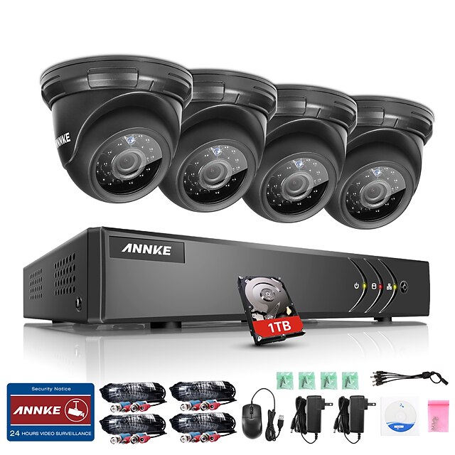  BNC / 8 Channel 960H Real Time (960*576) 4 pcs 720P Dome 30 m 1TB