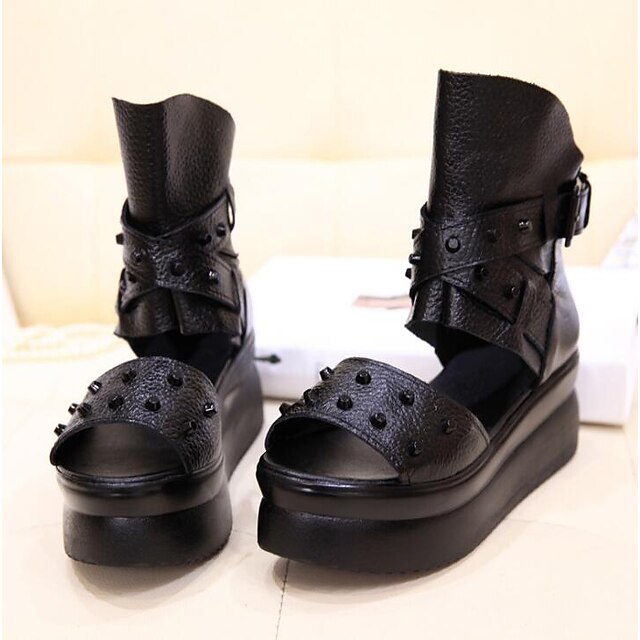  Women's Sandals Comfort Casual PU Black